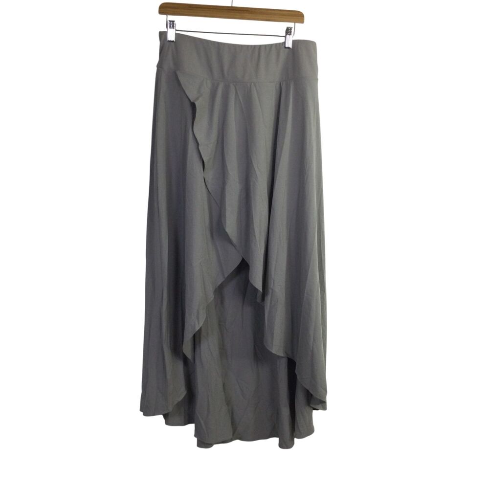 Halara Women Breezeful High Waist High-Low Ruffle Maxi Skirt Shorts Gray Size XL